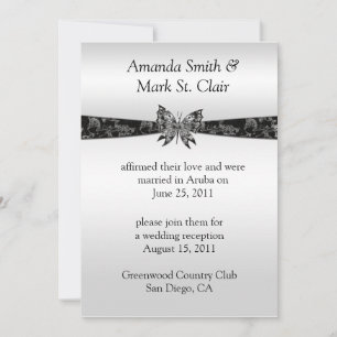 Einladung zur Hochzeit von Silber und Black Butter