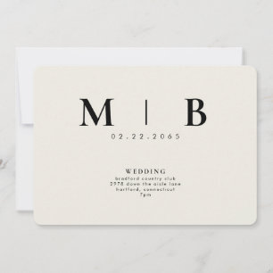 Einladung zur Hochzeit von Sleek & Simple Monogram