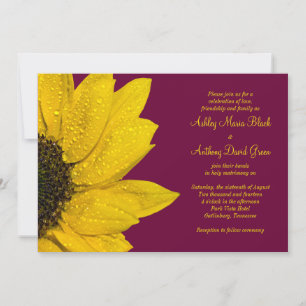Einladung zur Hochzeit von Sonnenblumen - Wein und