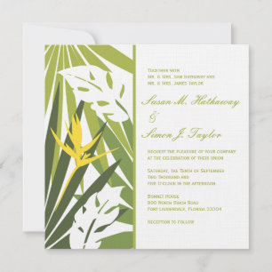 Einladung zur Hochzeit von tropischen Blumen - Gel