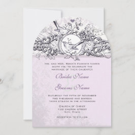 Einladung zur Hochzeit von Vintagen Birds Lavender