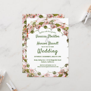 Einladung zur Hochzeit von Vintagen Blumenkranken