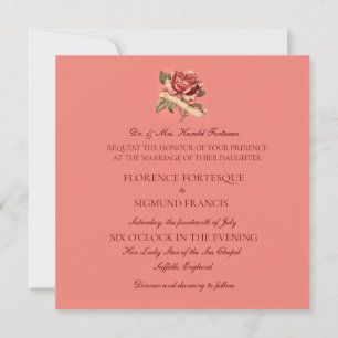 Einladung zur Hochzeit von Vintager Rosa Ribbon