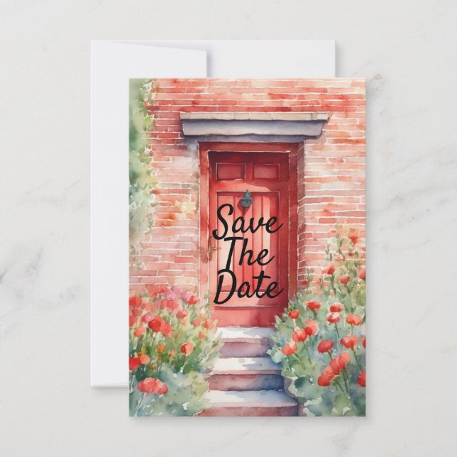 Einladung zur Hochzeit von Wasserfarben (Vorderseite)