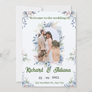 Einladung zur Hochzeit von Wasserfarben"