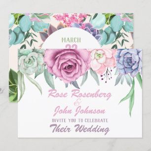Einladung zur Hochzeit von Wasserfarben