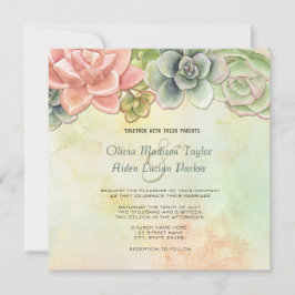 Einladung zur Hochzeit von Wasserfarben