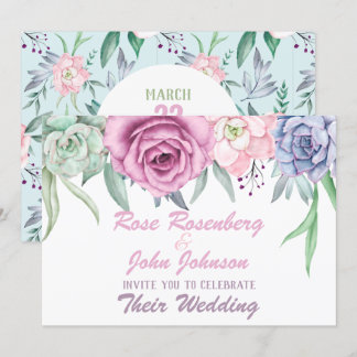 Einladung zur Hochzeit von Wasserfarben