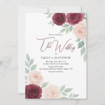 Einladung zur Hochzeit von Watercolor Floral Burgu