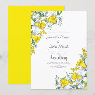 Einladung zur Hochzeit von Watercolor Yellow Flora