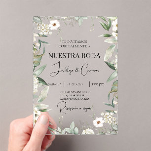 Einladung zur Hochzeit von weißer Blüte