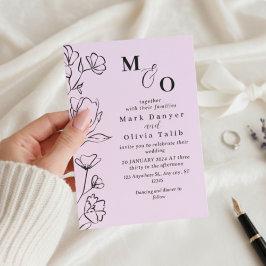 Einladung zur Hochzeit von weißer Blüte