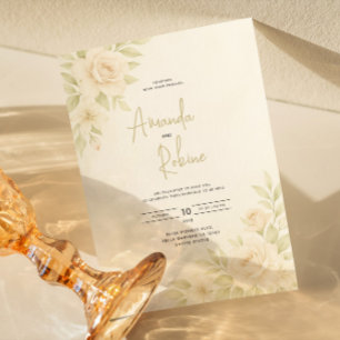 Einladung zur Hochzeit von weißer Blüte