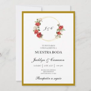 Einladung zur Hochzeit von weißer Blüte
