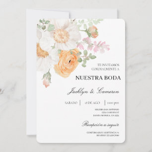 Einladung zur Hochzeit von weißer Blüte