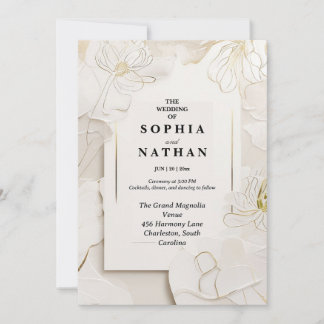 Einladung zur Hochzeit von weißer Blüte | Customiz