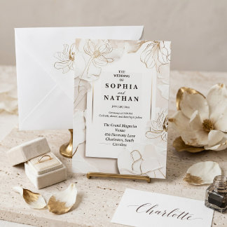 Einladung zur Hochzeit von weißer Blüte | Customiz