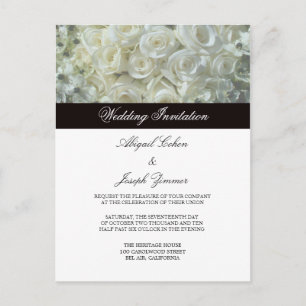 Einladung zur Hochzeit von White Roses Postkarten