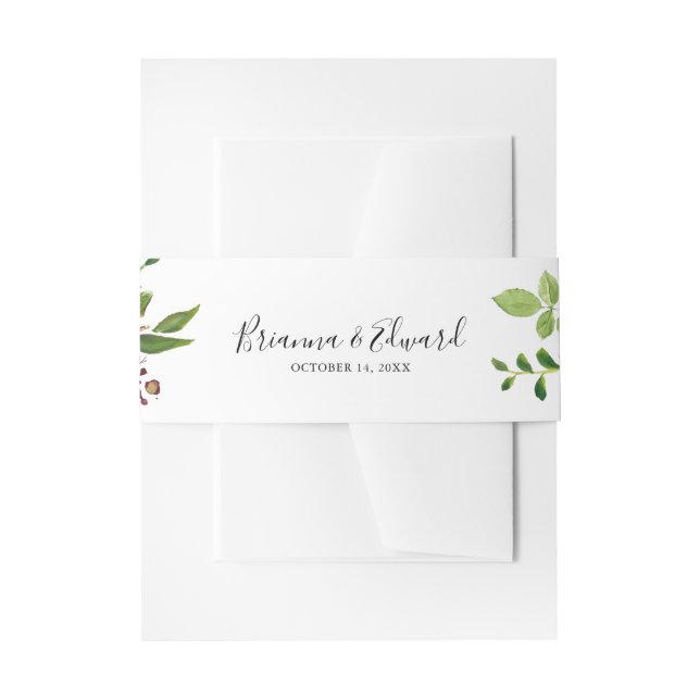 Einladung zur Hochzeit von White Winter Peony Flor Einladungsbanderole (Vorderseite Beispiel)