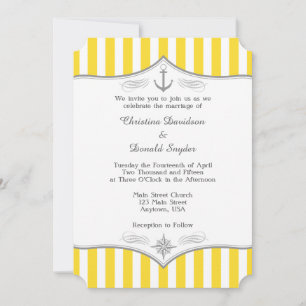 Einladung zur Hochzeit von Yellow White Gray Nauti
