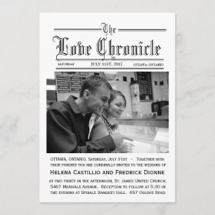 Einladung zur Hochzeit von Zeitungen mit Foto