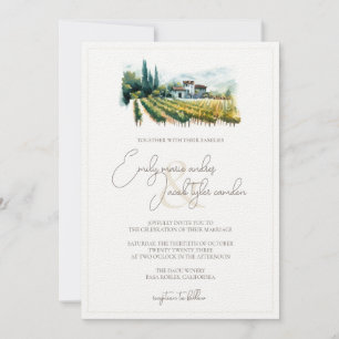 Einladung zur Hochzeit - Weinberg im Wasser