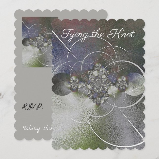 Einladung zur Hochzeit "White Elegance" (Vorne/Hinten)