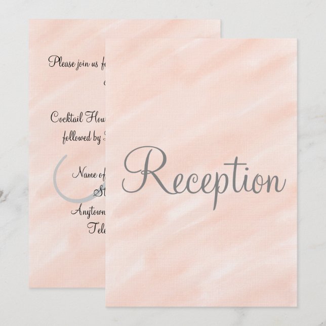 Einladung zur Hochzeitempfehlung Blush Monogram (Vorne/Hinten)