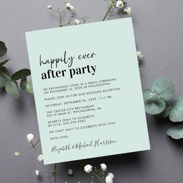 Einladung zur Hochzeitsempfehlung für das Budget (A chic and affordable Happily Ever After Party invitation)