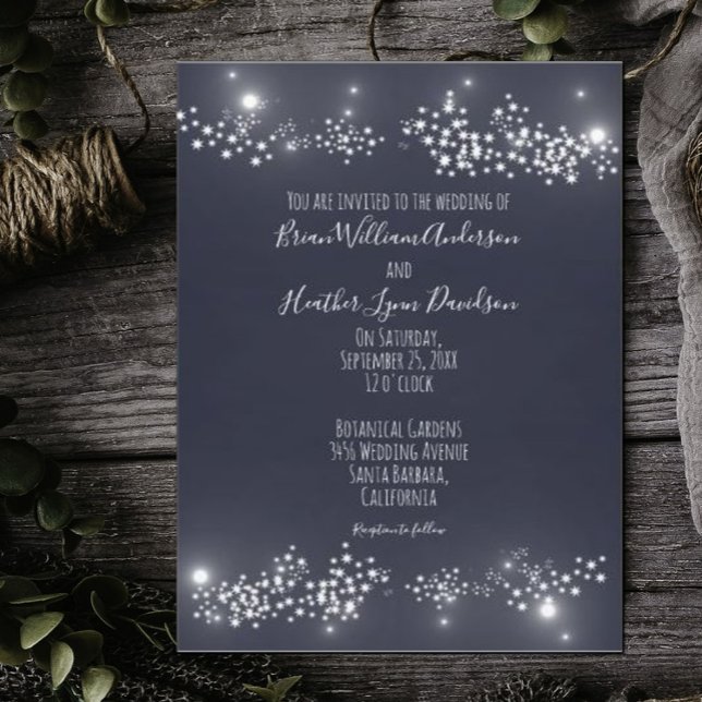 Einladung zur Hochzeitsfeier (Star Light Wedding Invitation)