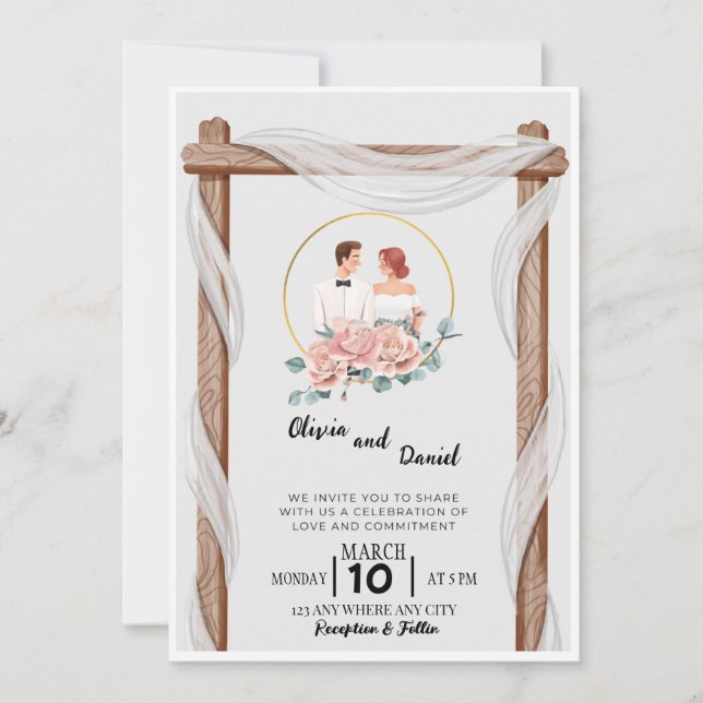 Einladung zur Hochzeitsfeier (Vorderseite)