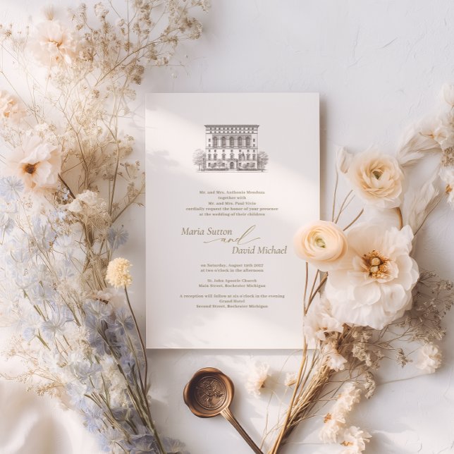 Einladung zur Hochzeitsfeier an einem benutzerdefi (Von Creator hochgeladen)