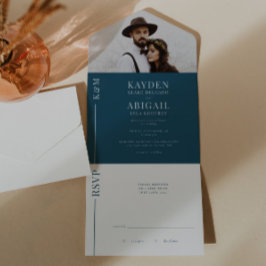 Einladung zur Hochzeitsfeier auf der blauen Linie