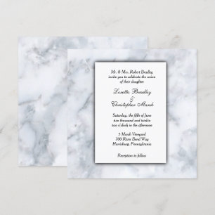 Einladung zur Hochzeitsfeier aus weißem Marmor
