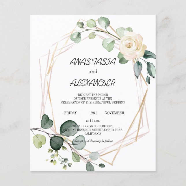 Einladung zur Hochzeitsfeier. Einladung (Vorderseite)