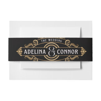Einladung zur Hochzeitsfeier - Elegante Feier Einladungsbanderole
