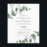Einladung zur Hochzeitsfeier Eukalyptus Flyer<br><div class="desc">Eukalyptus Grünpflanzen modernen minimalen Garten Party Hochzeitseinladungen. Einfaches,  zeitgenössisches botanisches Design.</div>
