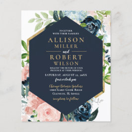 Einladung zur Hochzeitsfeier für die Marine Blush