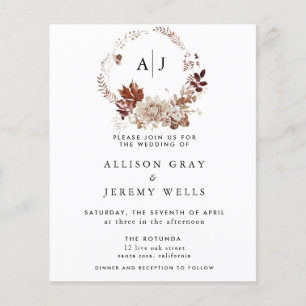 Einladung zur Hochzeitsfeier im Herbst Flyer