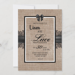 Einladung zur Hochzeitsfeier in Burlap, Linen und
