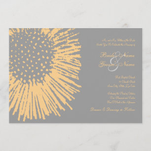 Einladung zur Hochzeitsfeier in Gelb und Grau