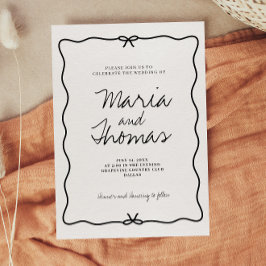 Einladung zur Hochzeitsfeier in moderner Handarbei