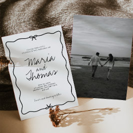 Einladung zur Hochzeitsfeier in moderner Handarbei