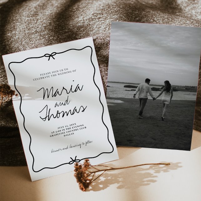 Einladung zur Hochzeitsfeier in moderner Handarbei (Von Creator hochgeladen)