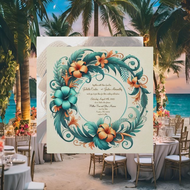 Einladung zur Hochzeitsfeier in tropischer Atmosph (Von Creator hochgeladen)
