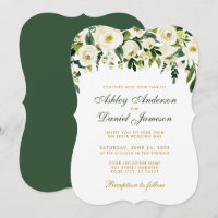 Einladung zur Hochzeitsfeier in Watercolor Green G