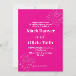 Einladung zur Hochzeitsfeier in Weich-Rosa