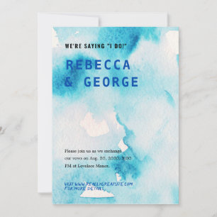 Einladung zur Hochzeitsfeier mit blauem Wasser