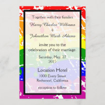 Einladung zur Hochzeitsfeier mit Gay Rainbow Freed