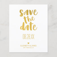 Einladung zur Hochzeitsfeier mit Gold Save the Dat